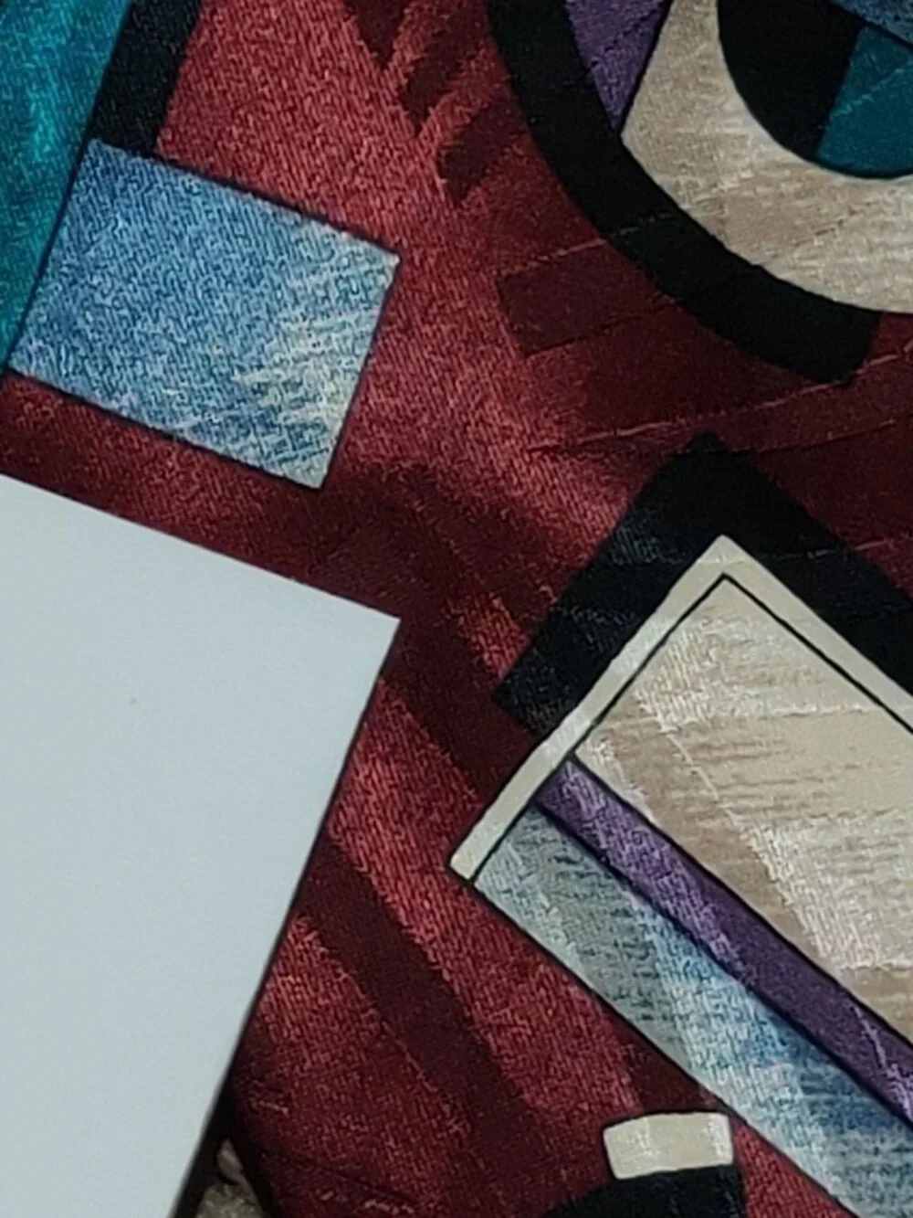 Windridge Necktie Burgundy Geometric Abstract Art Deco Vintage 90s Statement Tie
